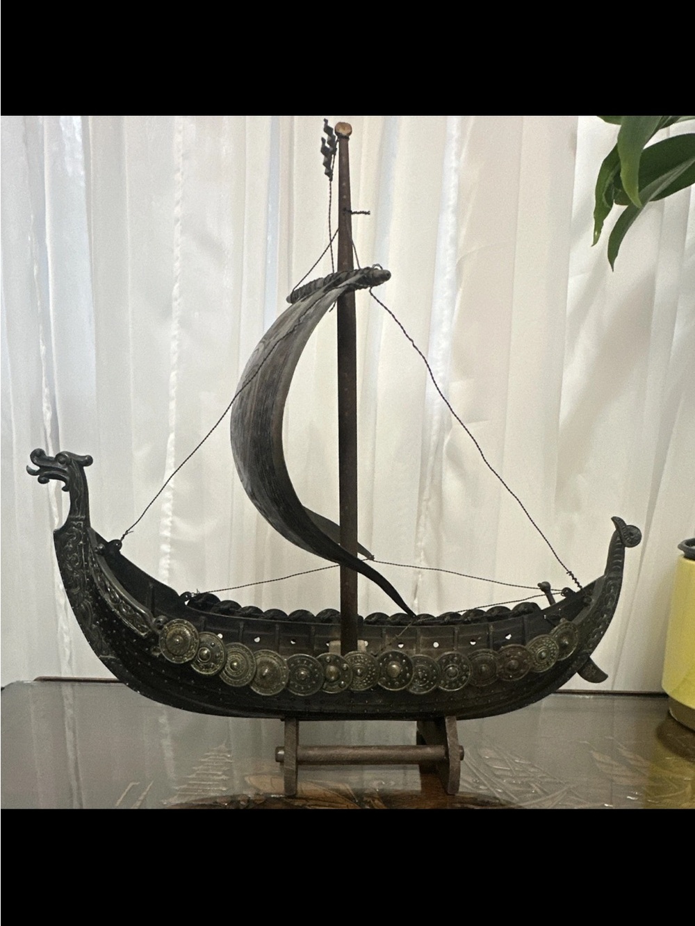 Exclusive vintage Bronze,copper16"Edward Aagaard Viking Ship,Iron Art Copenhagen
